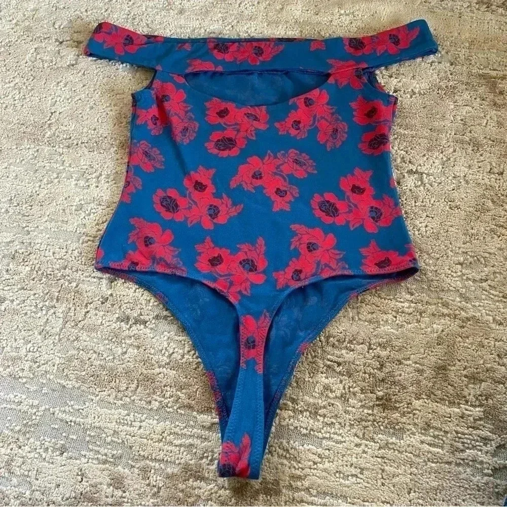 Free People Blue Red Floral 